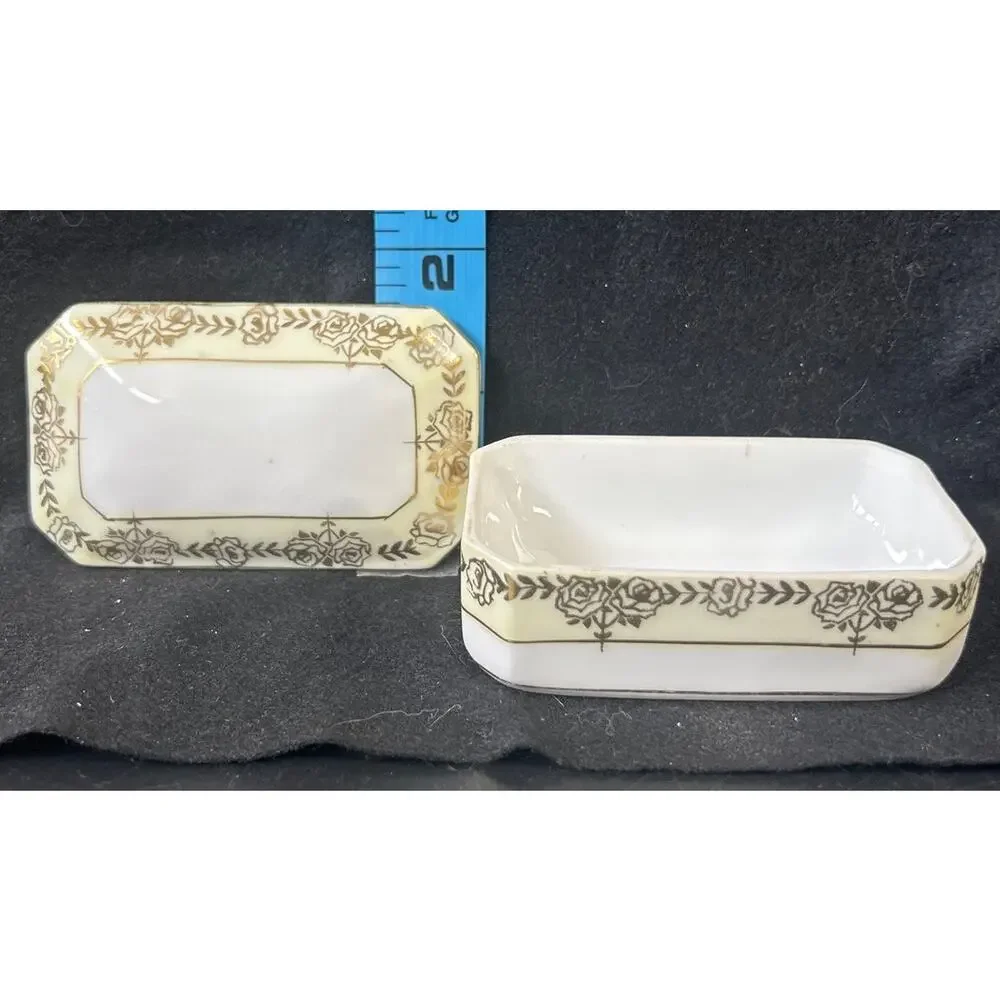 Victorian Porcelain Trinket Box With Lid